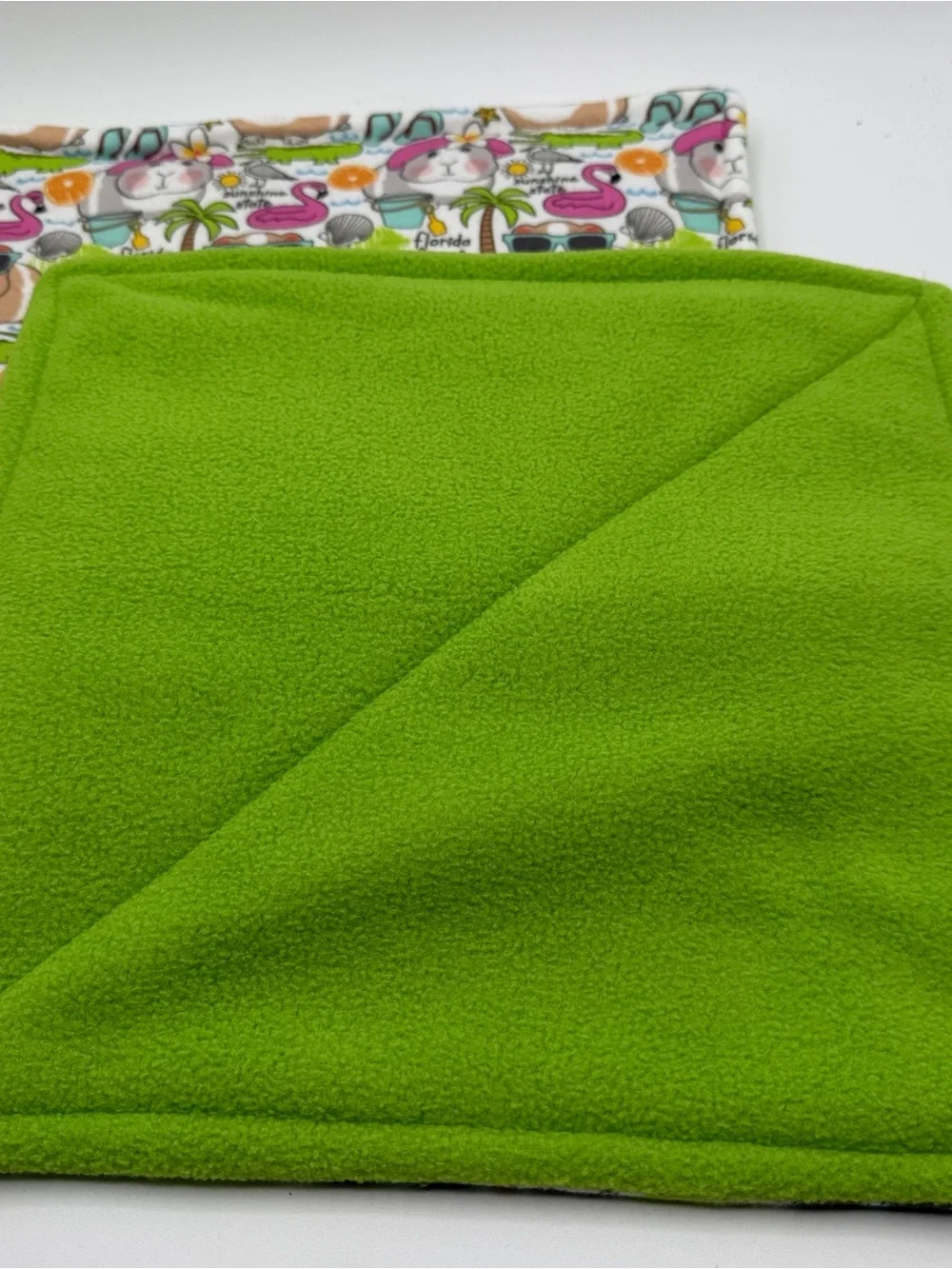 Guinea Pig P Piddle Pads Reversible Fleece 12” Pair Lot 2 Flamingos Florida